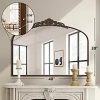 Antique Floral Arched Mirror Collection with Ornate Frame – 40W x 30H-2